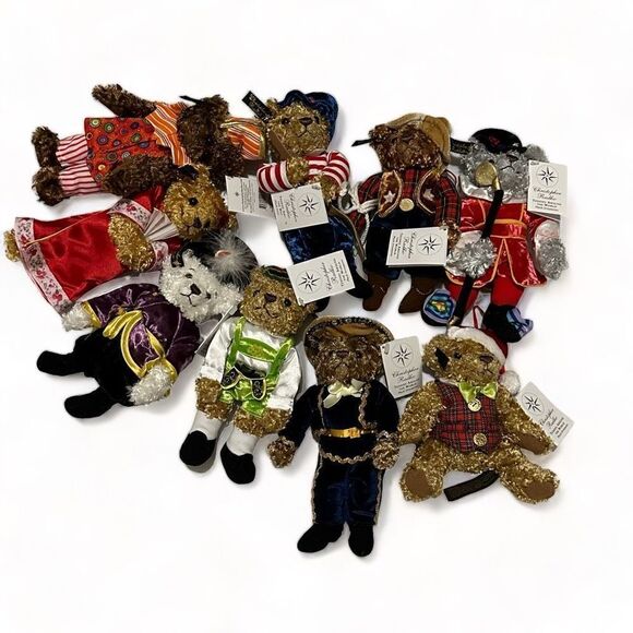 Christopher Radko Teddies Around The World Plush Ornament New Set of 9 - Picture 1 of 7
